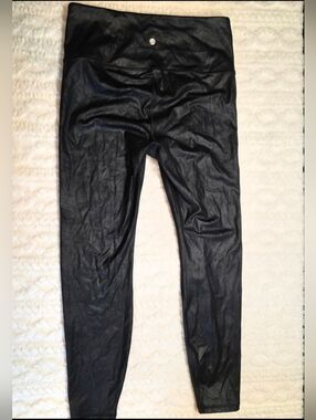 CRZ YOGA Black Faux Leather High Rise Leggings Size XS